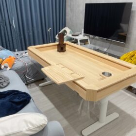 實木桌遊桌搭配升降桌腳